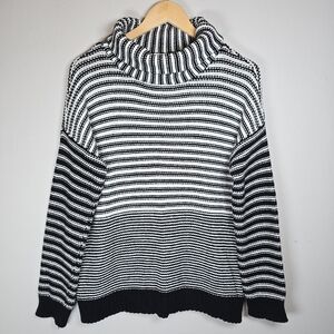 Liz Claiborne Women's Striped Colorblock Turtleneck Knit Sweater Ribbed Large
